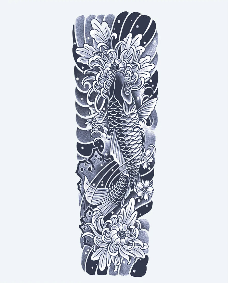 Koi und Blumen